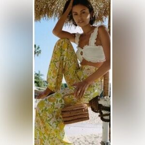 Faithfull the Brand Marise Pant in Jolene Floral Wide Leg  70’s Inspired size 4